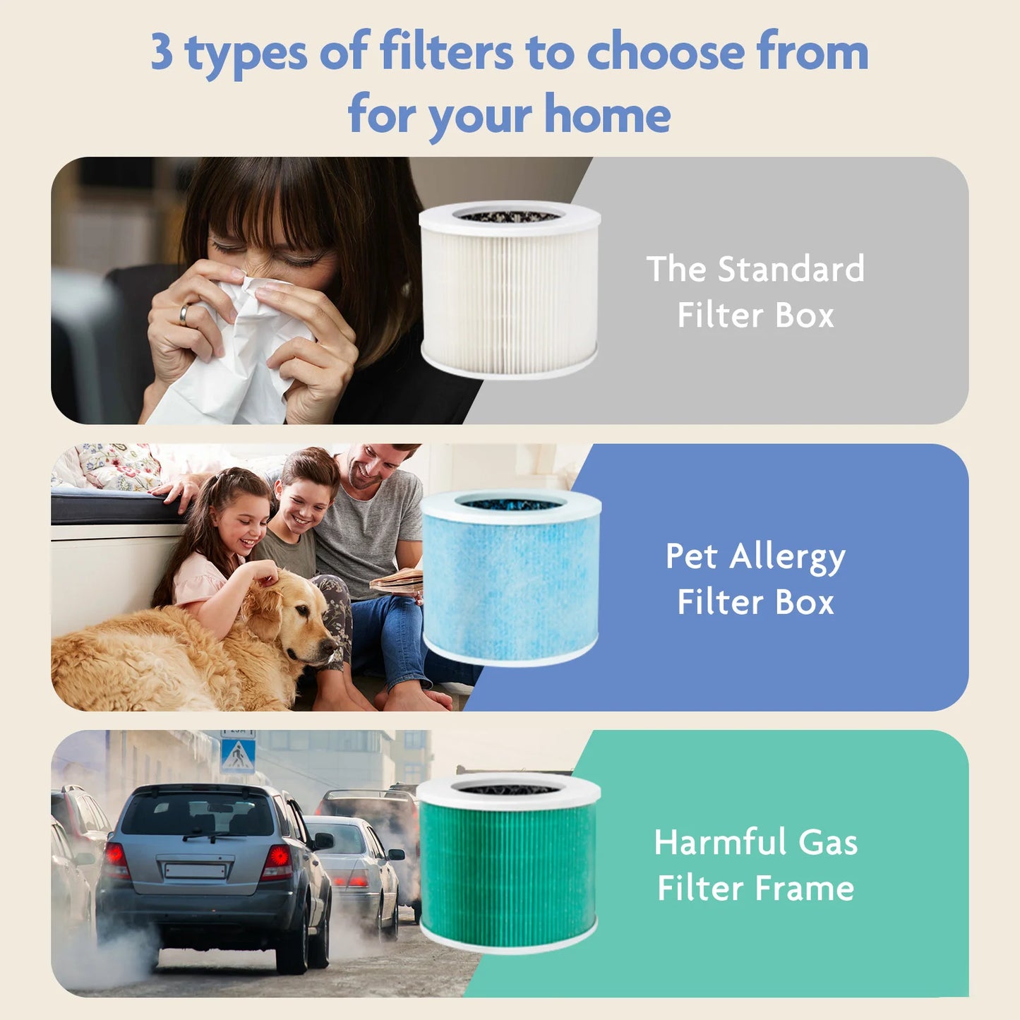Purificateur d'air pour animaux domestiques – Élimine les odeurs, les allergènes et les poils d'animaux
