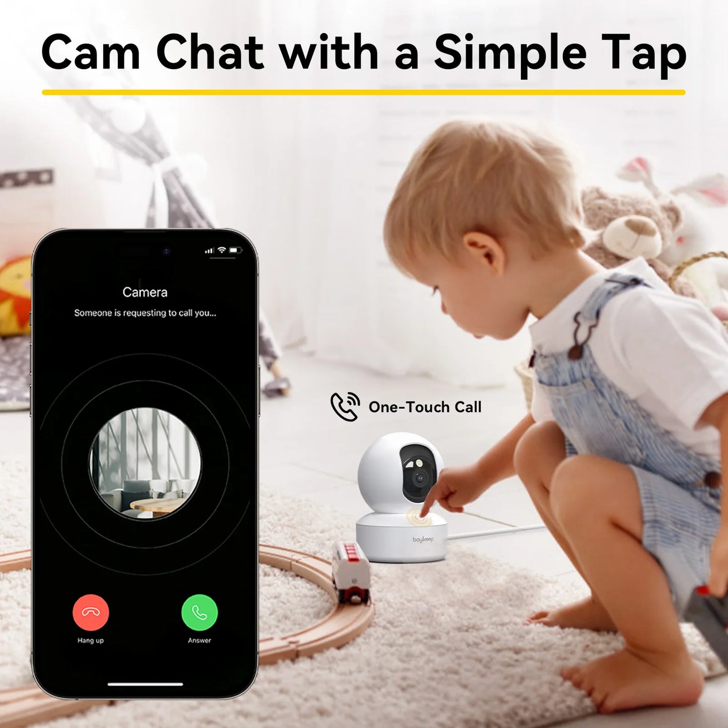 Pet Camera with App - WiFi Monitor, 360° View, Night Vision, 2-Way Audio