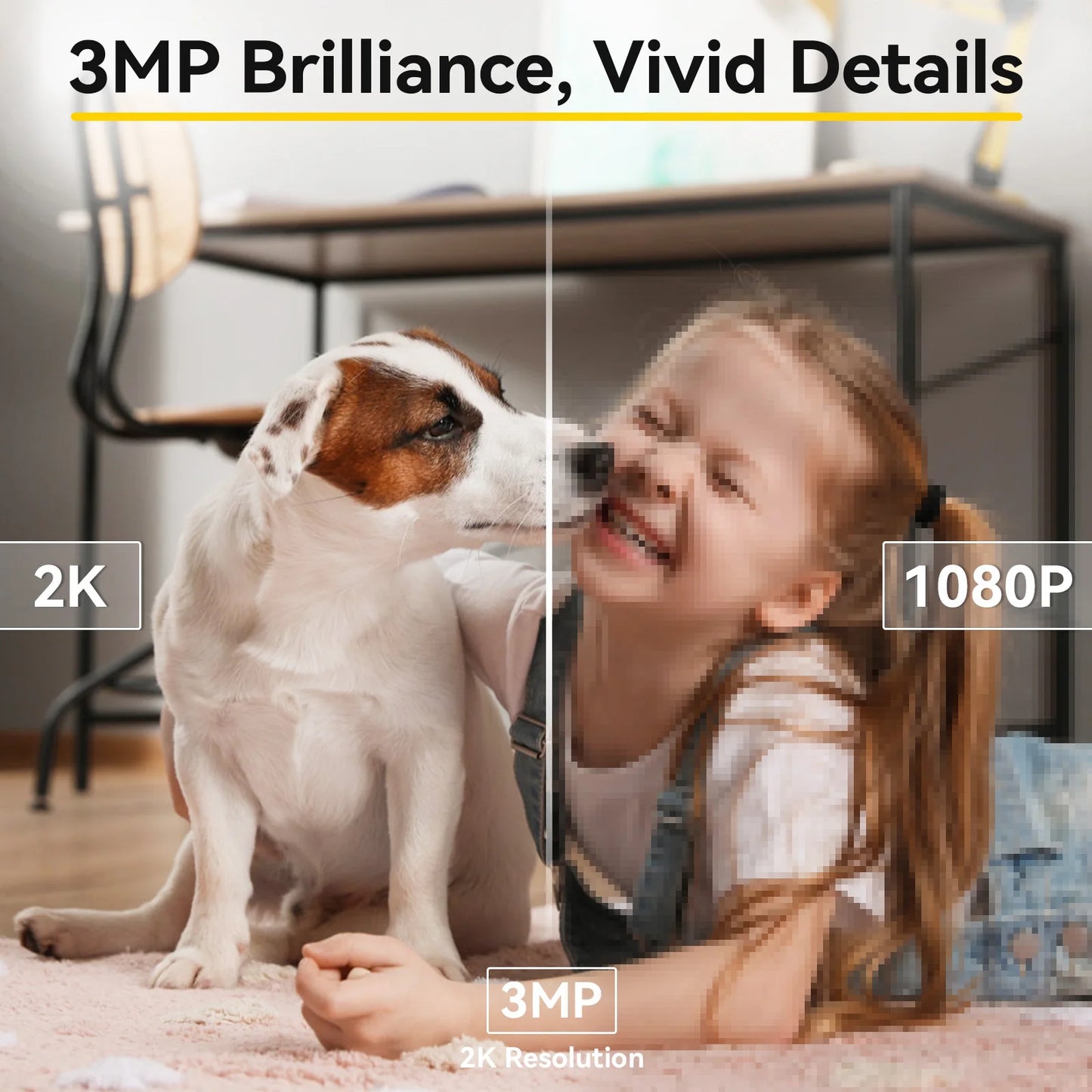 Pet Camera with App - WiFi Monitor, 360° View, Night Vision, 2-Way Audio