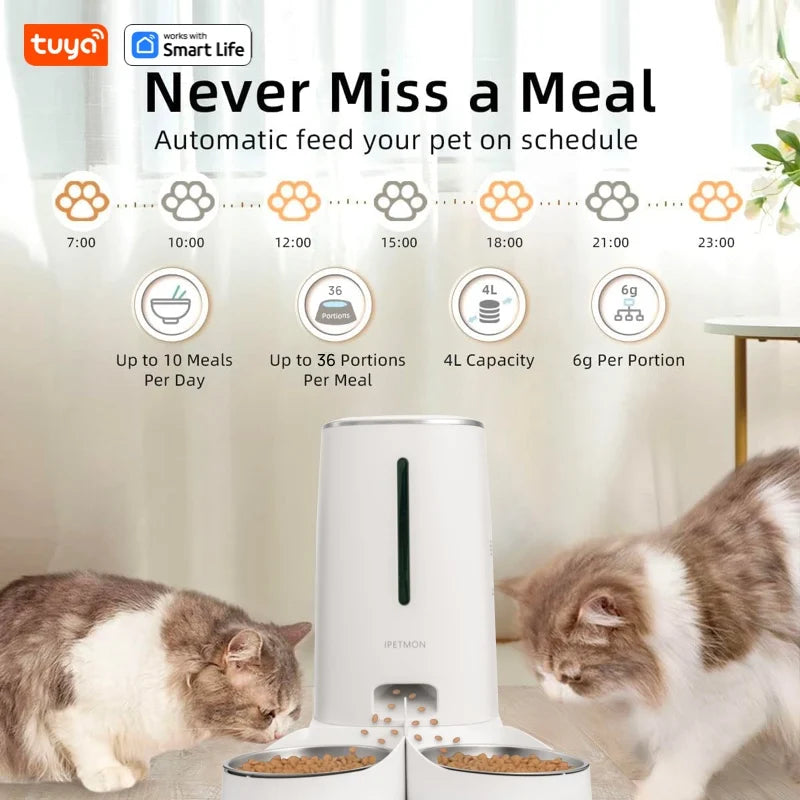 Smart Automatic Pet Feeder for Cats and Dogs – App Control