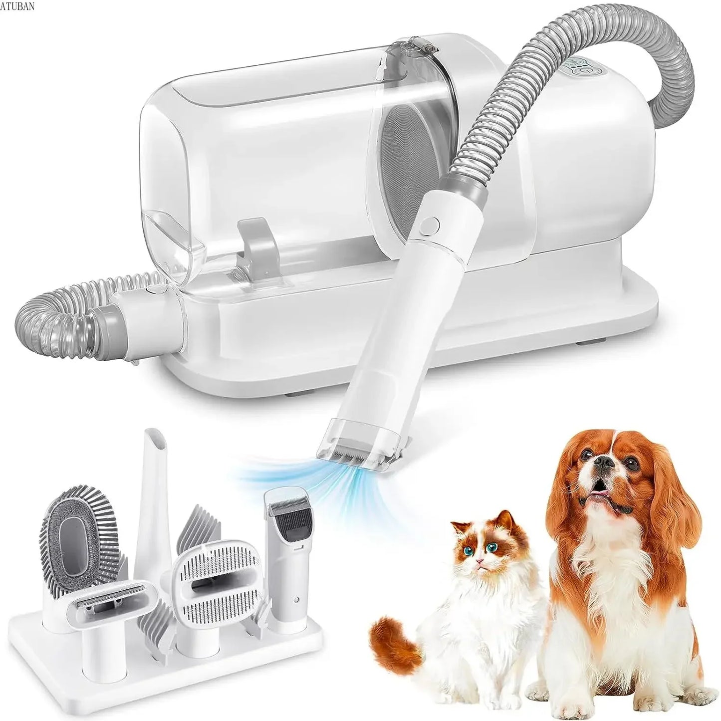 Pet Grooming Vacuum & Hair Removal Kit for Cats and Dogs